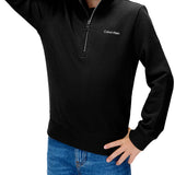 Calvin Klein Kids FElpa Nera con Collo Alto e Zip per Apertura Colletto per Bambini