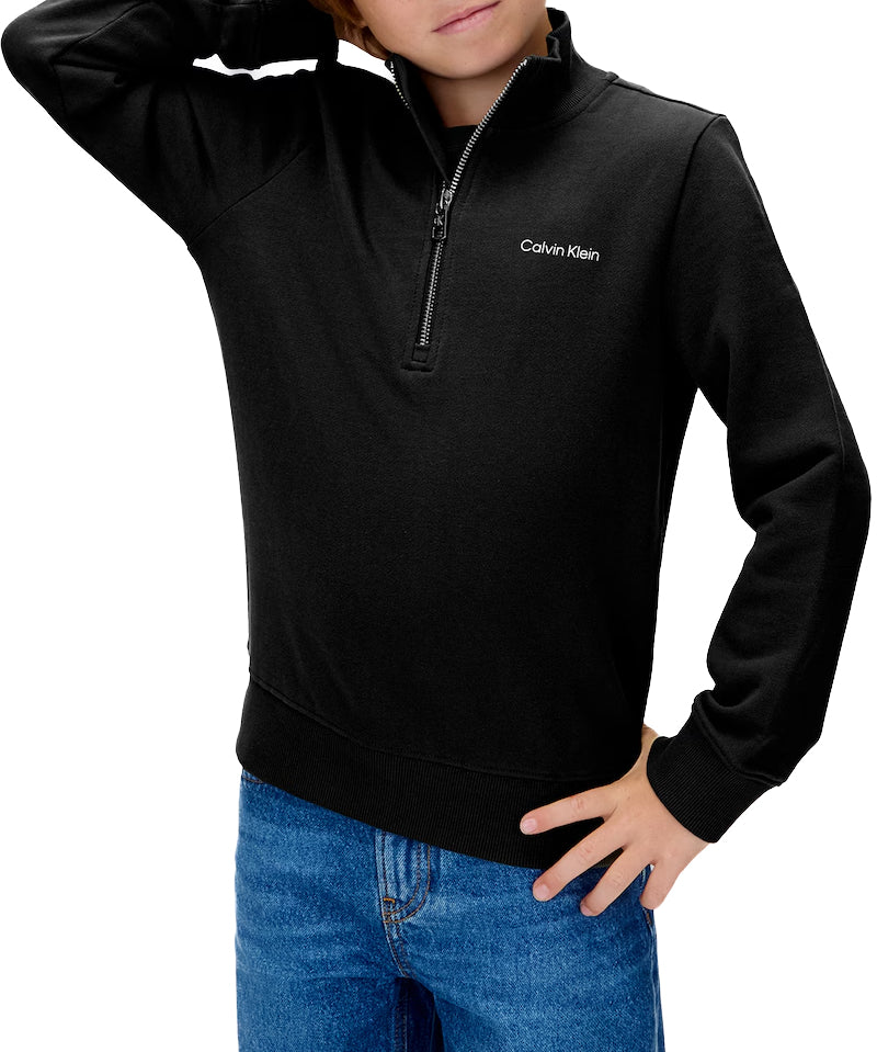 Calvin Klein Kids FElpa Nera con Collo Alto e Zip per Apertura Colletto per Bambini
