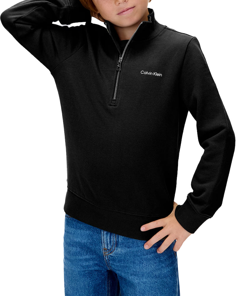 Calvin Klein Kids FElpa Nera con Collo Alto e Zip per Apertura Colletto per Bambini