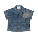 Philipp Plein Kids Camicia in Denim con Applicazione Strass per Bambine