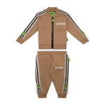 Barrow Kids Felpa co Pantaloni Marrone con Logo per Neonati