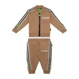 Barrow Kids Felpa co Pantaloni Marrone con Logo per Neonati