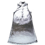 Diesel Kids Abito Argento Metallizzato con Oval D per Bambine