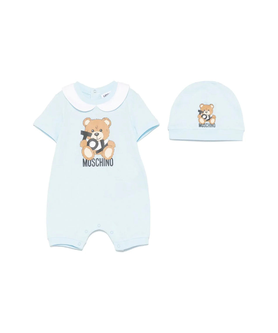 Moschino Kids Tutina con Cappellino con Stampa per Neonati