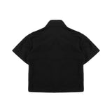 Yes London Kids Camicia Nera con Tasca Decorativa e Patch Logo per Bambini