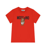 Moschino Kids T-shirt Rossa con Stampa Teddy