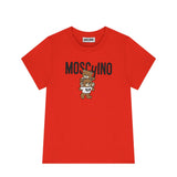 Moschino Kids T-shirt Rossa con Stampa Teddy