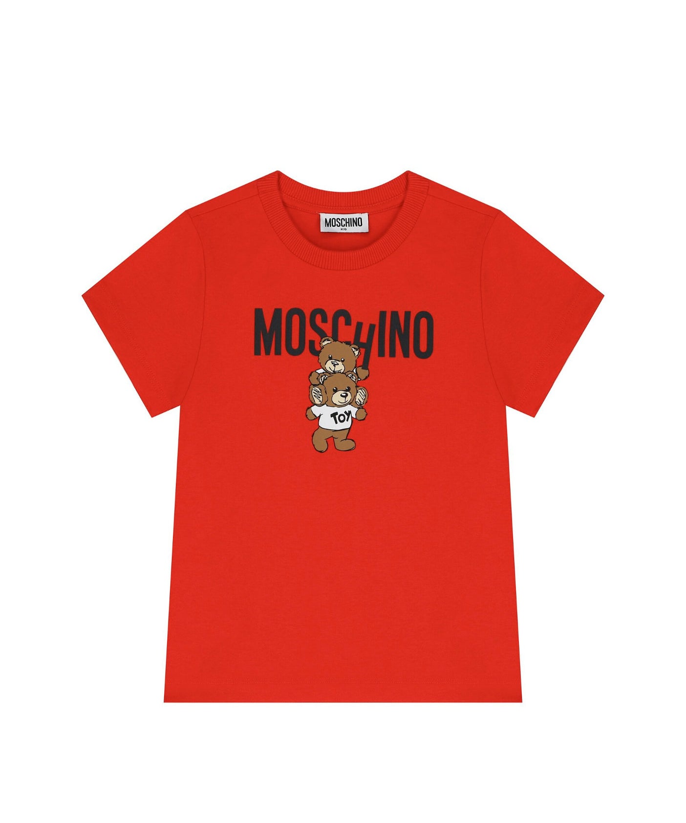 Moschino Kids T-shirt Rossa con Stampa Teddy