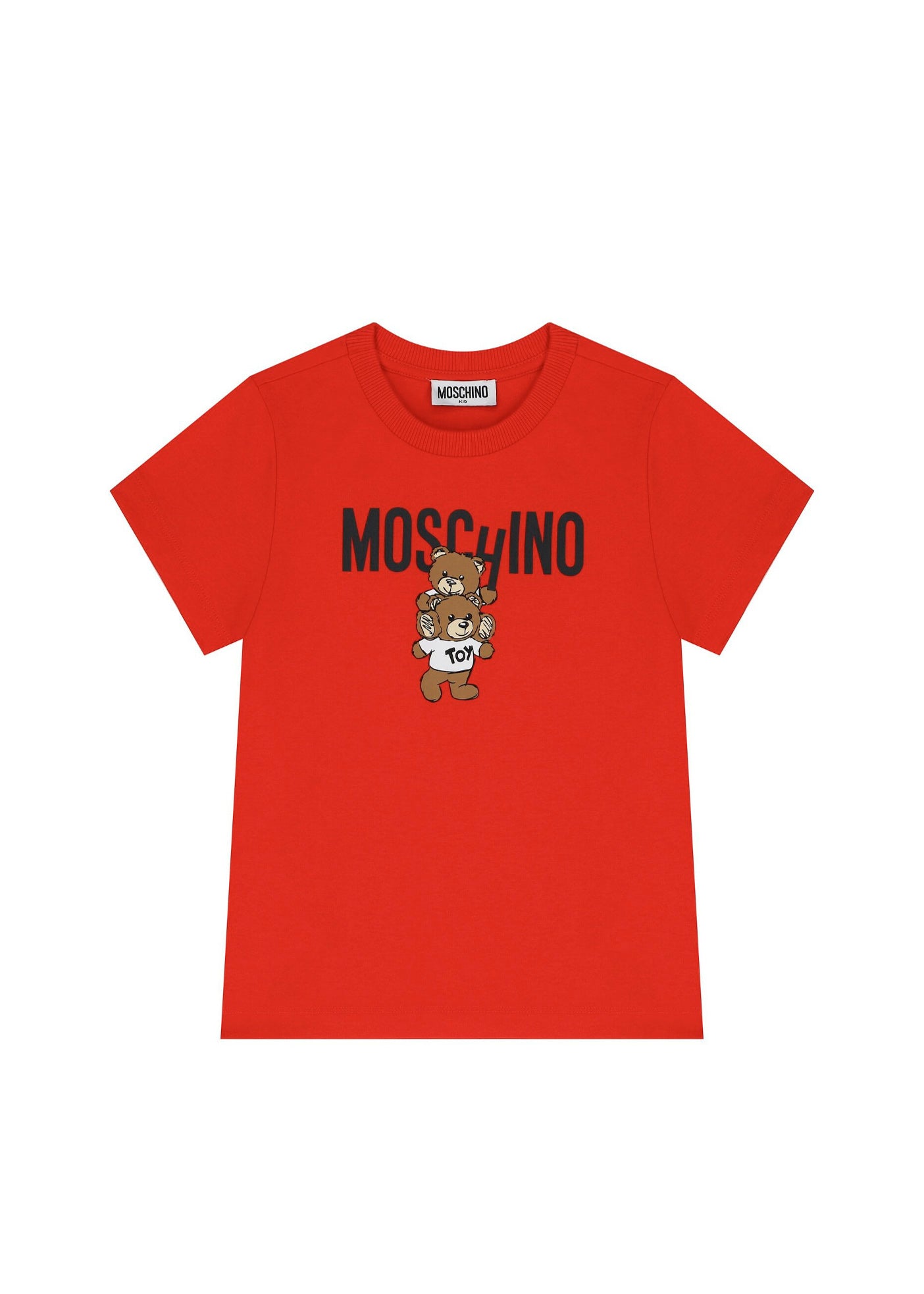 Moschino Kids T-shirt Rossa con Stampa Teddy