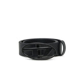 Diesel Kids Cintura Nero con Logo Oval-D Nero Unisex