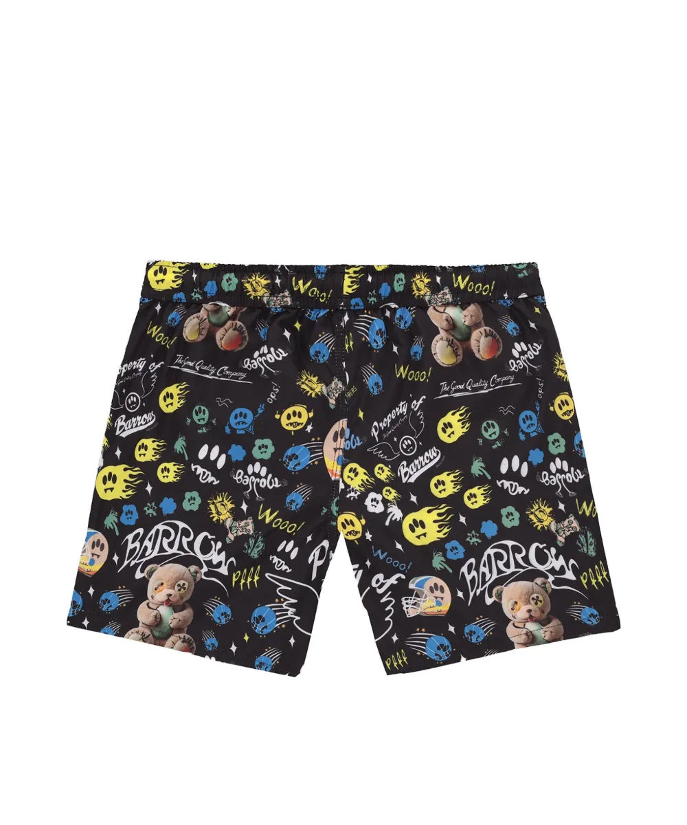 Barrow Kids Costume Short Nero Fantasia All-Over per Bambini