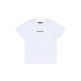 Dsquared2 Kids T-shirt Bianca con Stampa Logo e Bottoni Apertura Spalla per Neonati