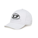 Diesel Kids Cappello Bianco con Logo Oval D a Contrasto Unisex per Bambini