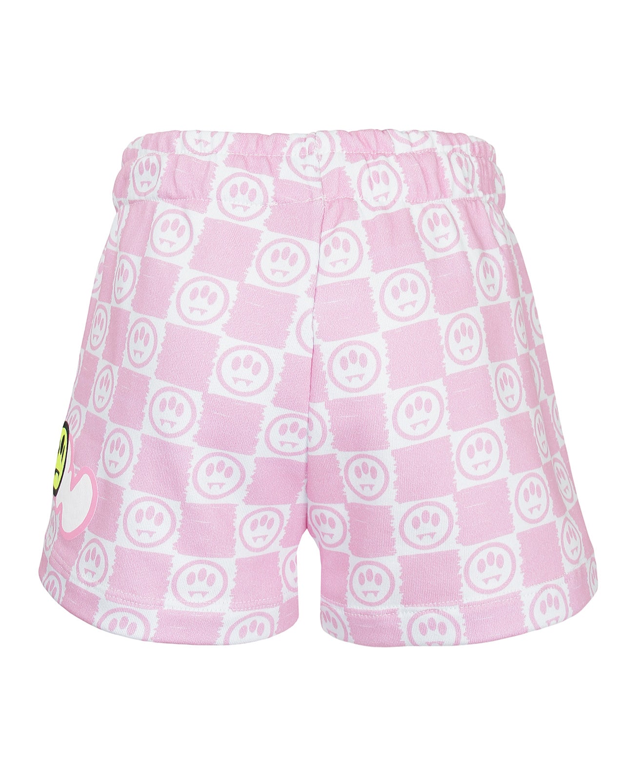 Barrow Kids Short Fantasia a Scacchi Rosa e Bianco con Stampe Logo per Bambine