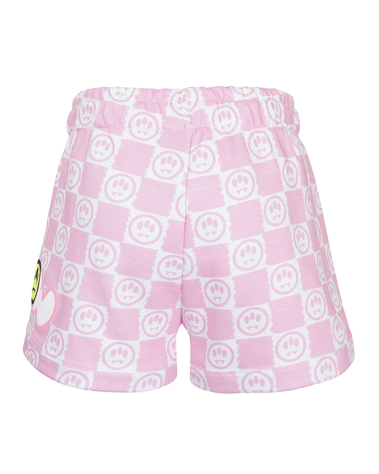 Barrow Kids Short Fantasia a Scacchi Rosa e Bianco con Stampe Logo per Bambine