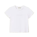 Twinset Kids T-Shirt Off-White con Logo per Bambine