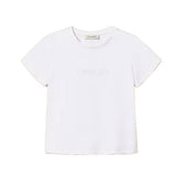 Twinset Kids T-Shirt Off-White con Logo per Bambine