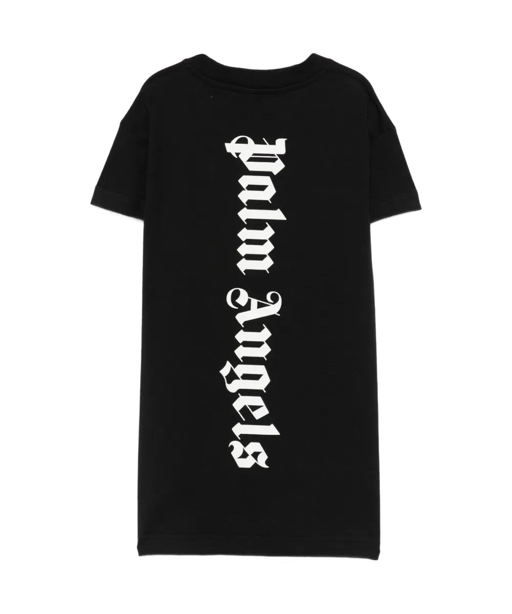 Palm Angels Kids Abito Nero con Logo per Bambine