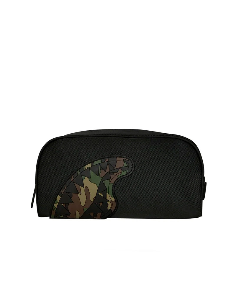 Sprayground Kids Astuccio Shark Central Black Nylon Camo Embossed Shark Pencil Pouch per Bambini