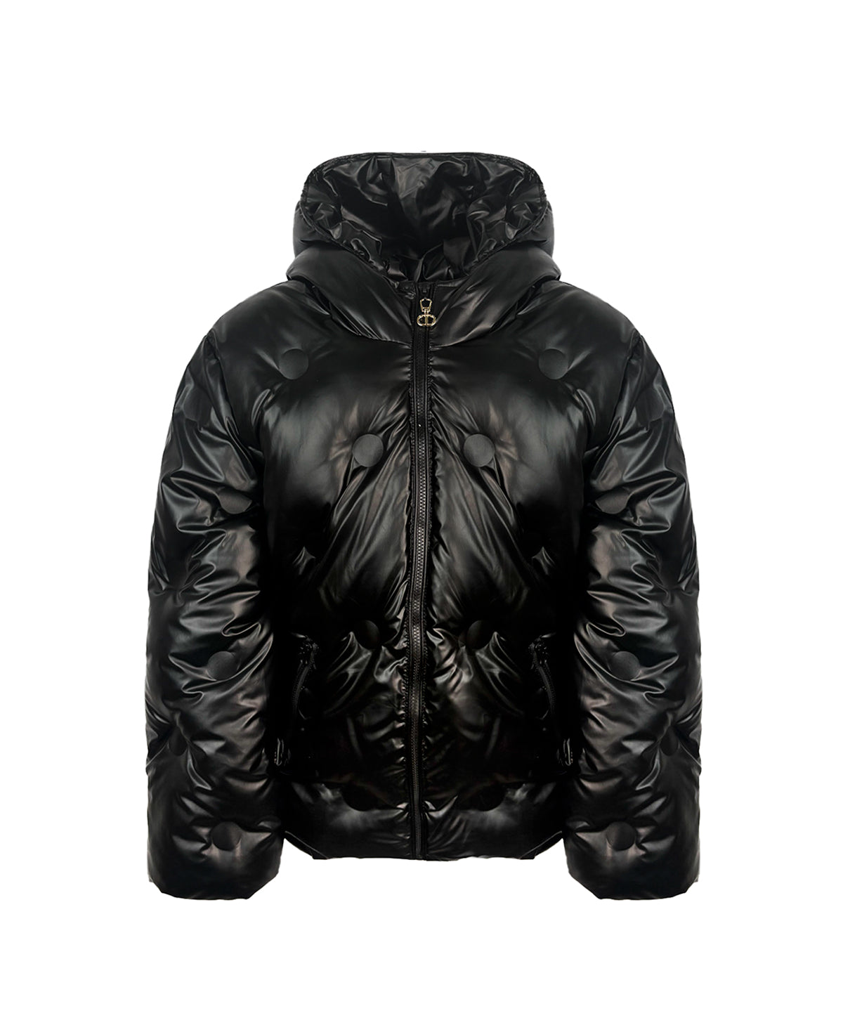 Twinset Kids Bomber Nero con Cappuccio per Bambine