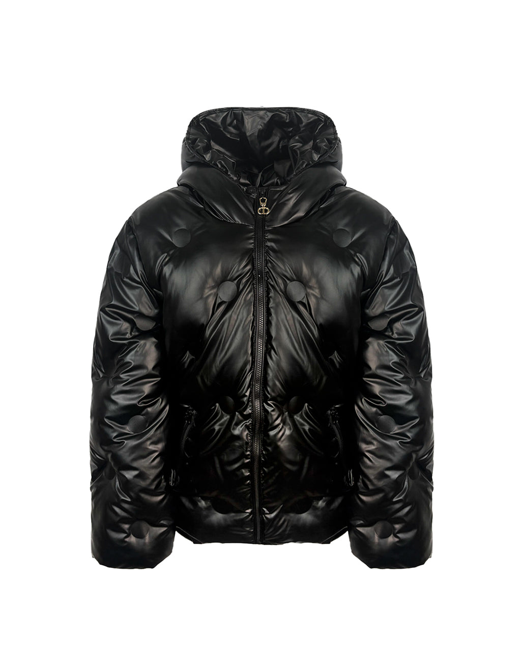 Twinset Kids Bomber Nero con Cappuccio per Bambine