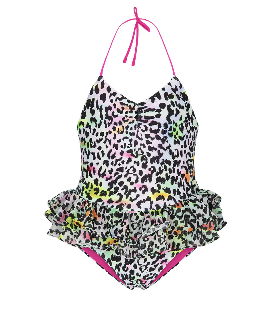 F**K Kids Costume Intero Fantasia Leopardato Multicolor per Neonate