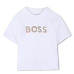 Boss Kids Completo Beige/Bianco a Strisce per Neonati