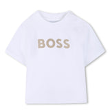 Boss Kids Completo Beige/Bianco a Strisce per Neonati