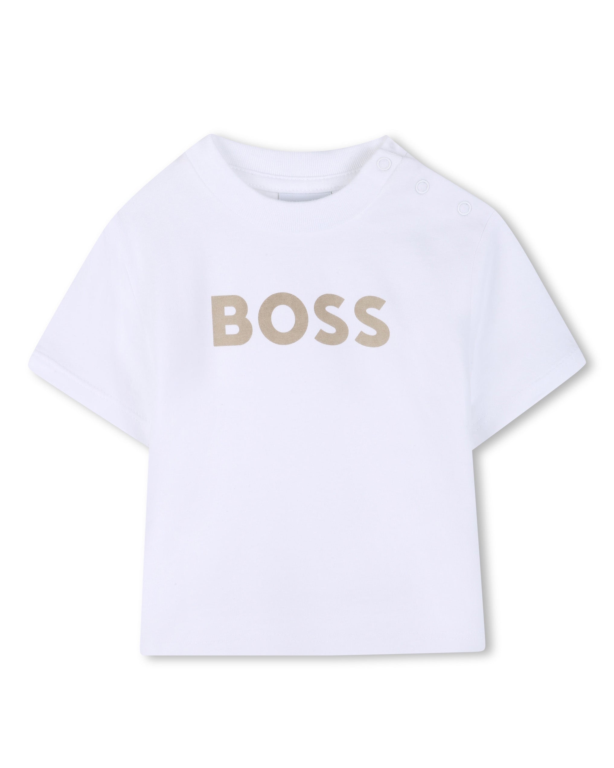 Boss Kids Completo Beige/Bianco a Strisce per Neonati