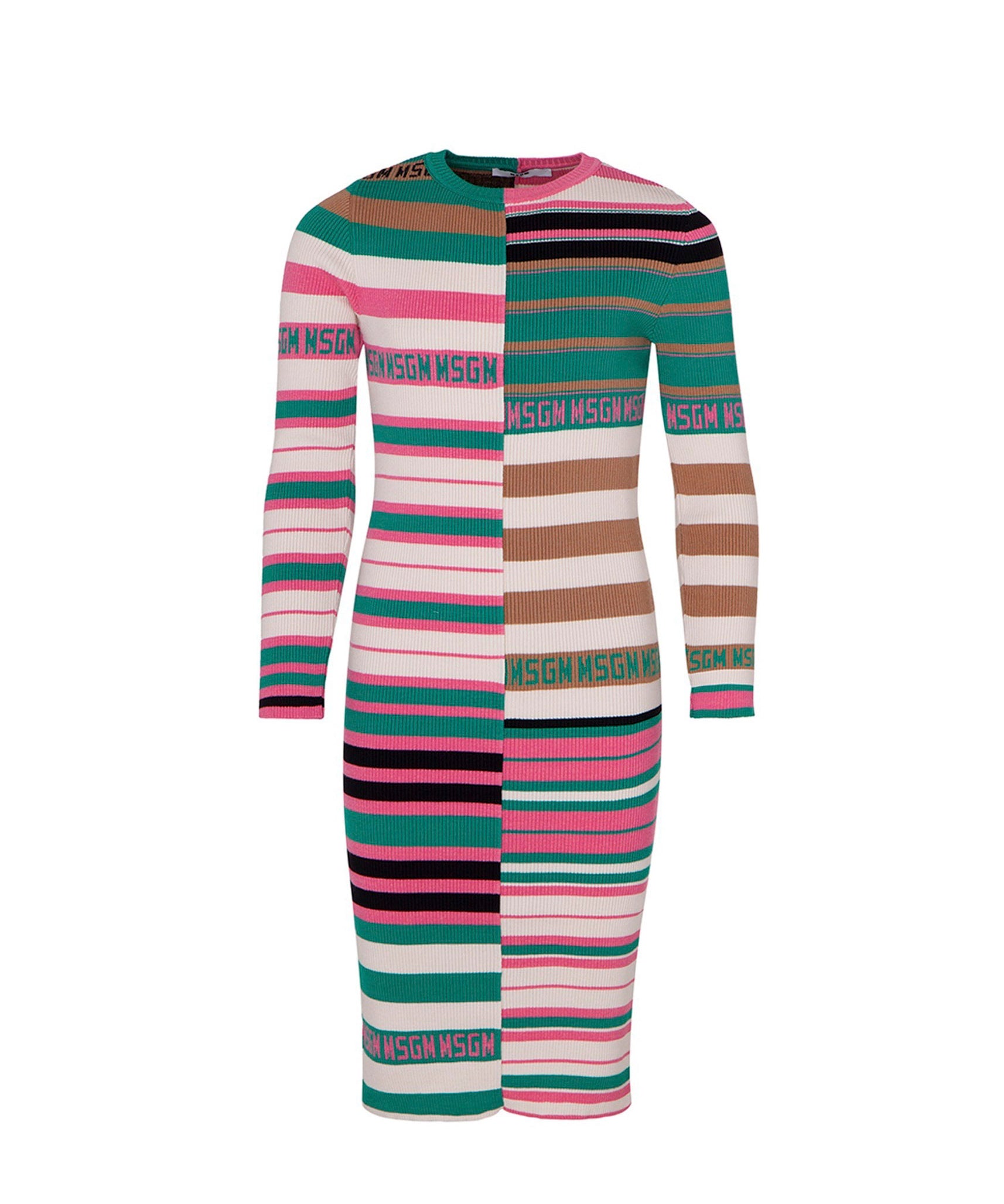 MSGM Kids Abito Tubino Multicolor in Maglia per Bambine