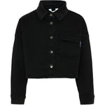 Palm Angels Kids Camicia in Denim Nero con Stampa Logo per Bambine