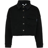 Palm Angels Kids Camicia in Denim Nero con Stampa Logo per Bambine