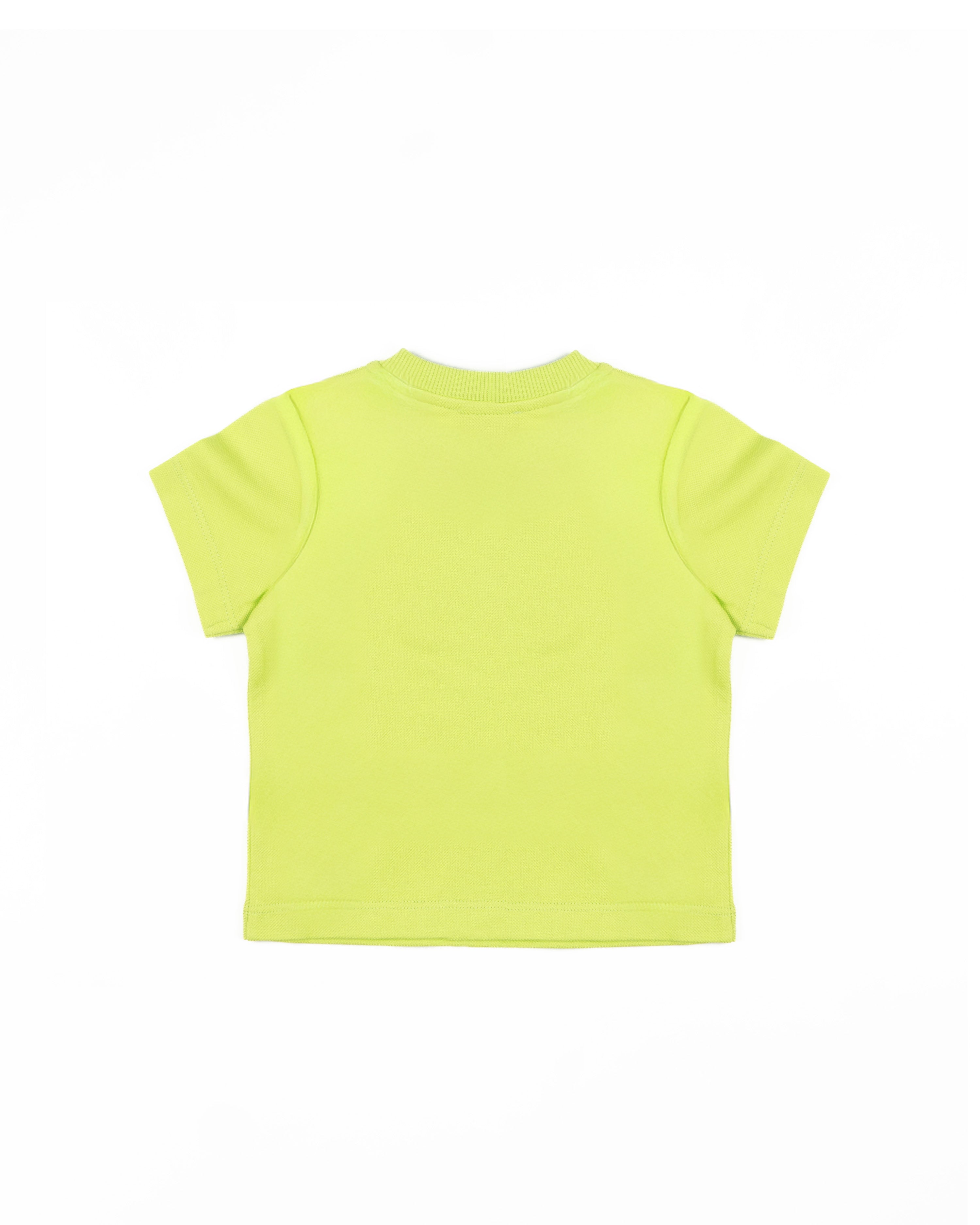Moschino Kids T-shirt Verde con Stampa Logo Teddy Unisex per Neonati