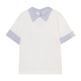 Elisabetta Franchi La Mia Bambina T-Shirt Avorio/Celeste per Bambine