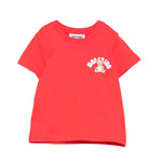 Moschino Kids T-Shirt Rossa con Logo Teddy Bear per Neonati