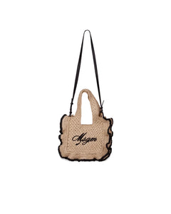 Msgm Kids Borsa in Rafia con Ricamo Logo per Bambine