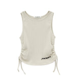 Hinnominate Kids Canotta Beige a Costine con Logo