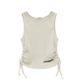 Hinnominate Kids Canotta Beige a Costine con Logo