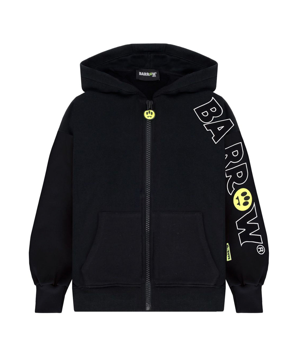 Barrow Kids Felpa con Stampa e Cappuccio Nera per Bambini