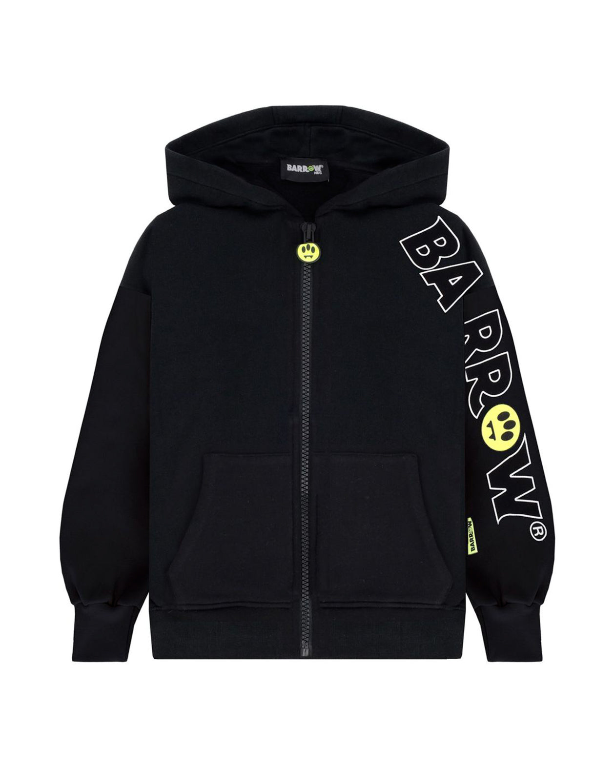 Barrow Kids Felpa con Stampa e Cappuccio Nera per Bambini