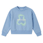 Palm Angels Kids Girocollo Celeste Stampa Teddy Spray per Neonati