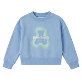 Palm Angels Kids Girocollo Celeste Stampa Teddy Spray per Neonati