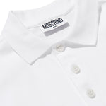 Moschino Kids Polo Bianco con Logo Teddy Bear per Bambini