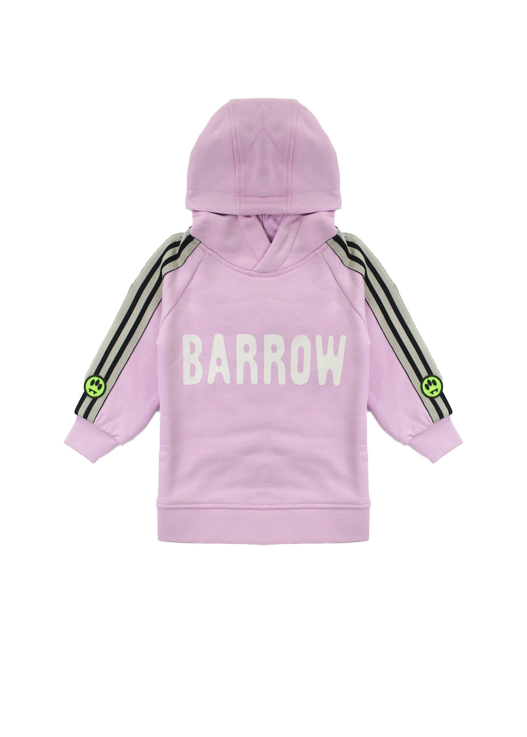 Barrow Kids Abito in Felpa con Cappuccio Rosa con Logo per Neonate