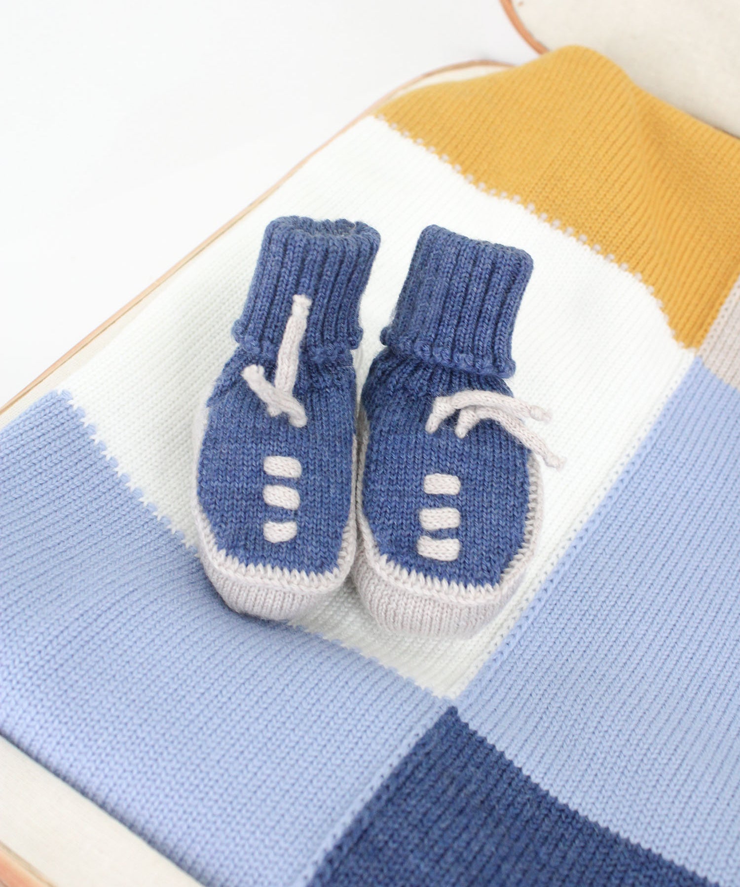 Le Coconne Scarpine Blu/Beige per Neonati