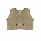 Twinset Kids Top Hemp Perforated with Logo for Girls