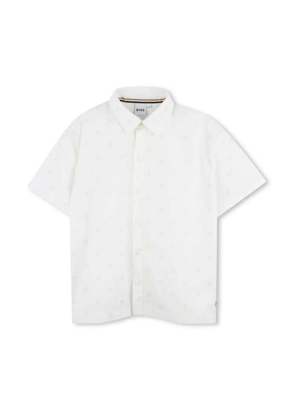 Boss Kids Camicia Bianca con Stampa All Over per Bambini