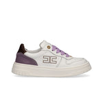 Elisabetta Franchi La Mia Bambina Sneakers Avorio/Lilla con Logo per Bambine