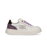 Elisabetta Franchi La Mia Bambina Sneakers Avorio/Lilla con Logo per Bambine