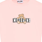 Moschino Kids T-Shirt Crop Rosa con Teddy Bear per Bambina